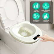 Moclever 51oz Electric Sitz Bath, over the Toilet Sitz Bath with 2-Level Water Flow Temperature Display for Pregnant Postpartum Hemorrhoid Elderly Care, White